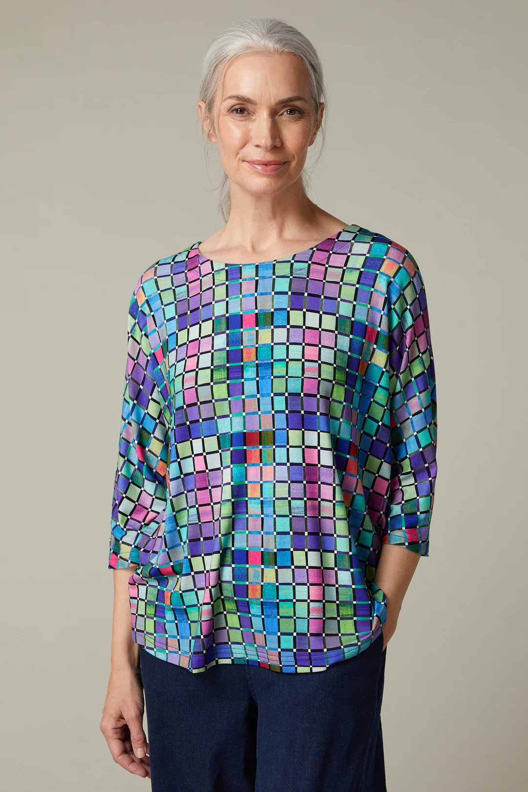 Multi Square Print Top – Jessie Juniper