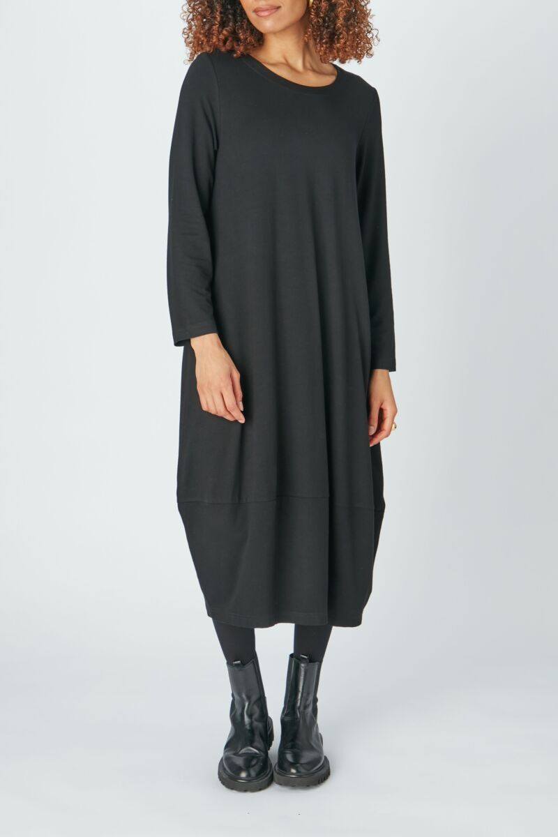 Sahara Fluid Crepe Bubble Dress Black Black