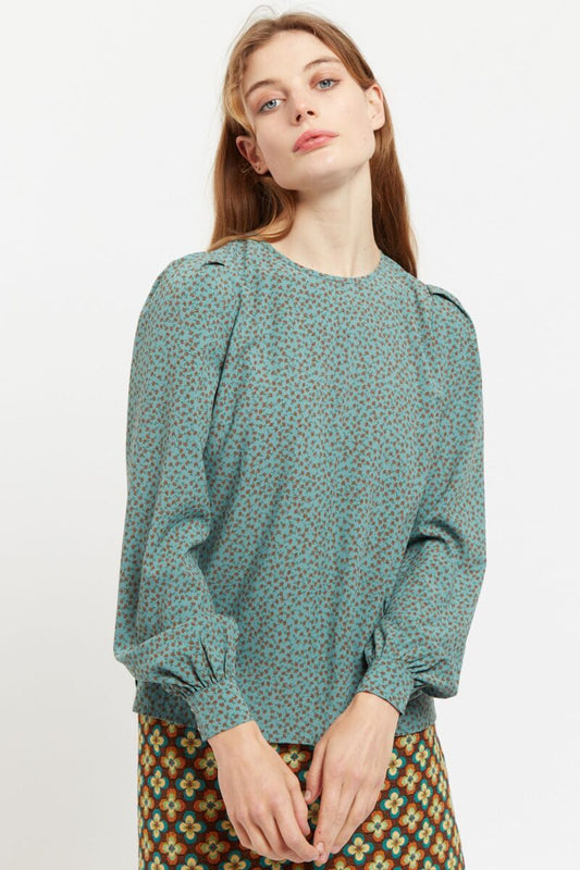 Louche Lima Posy Patchwork Blouse Green