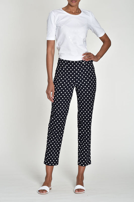 Robell Bella 09 68cm Trousers Navy Spot Blue