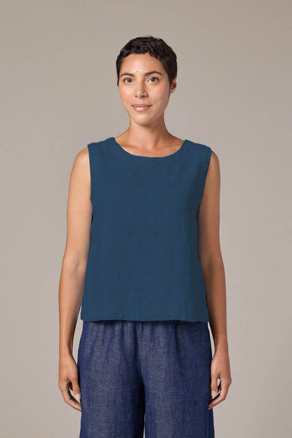Solid Linen Shell Top