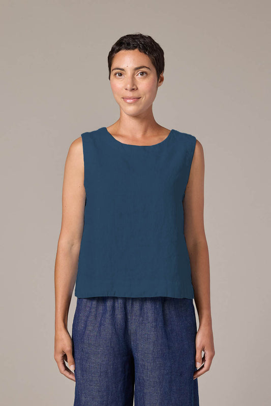 Solid Linen Shell Top