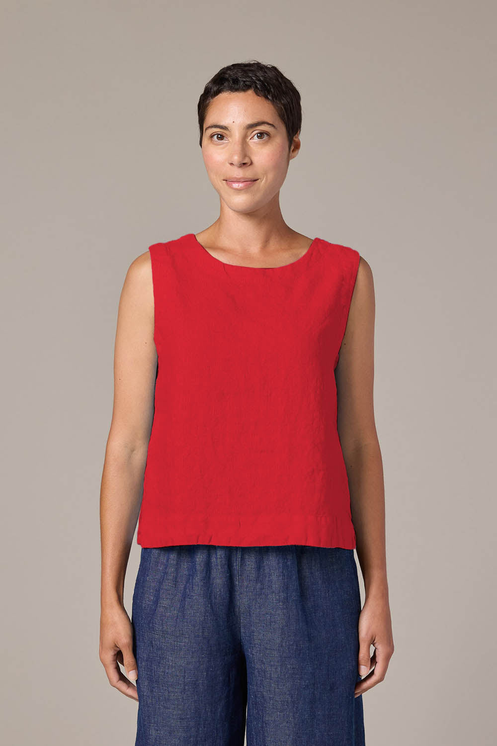 Solid Linen Shell Top