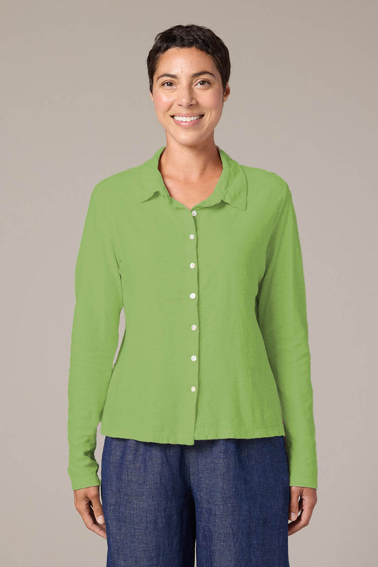 Linen Jersey Fitted Shirt