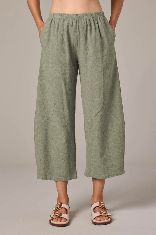Crosshatch Barrel Crop Pants