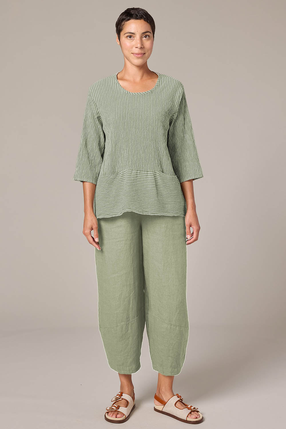 Grey Stripe Pocket Pullover