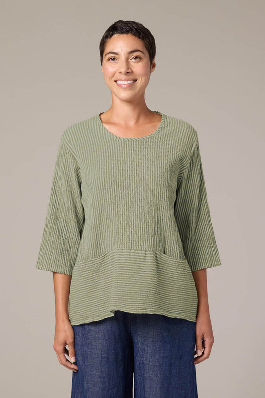 Grey Stripe Pocket Pullover