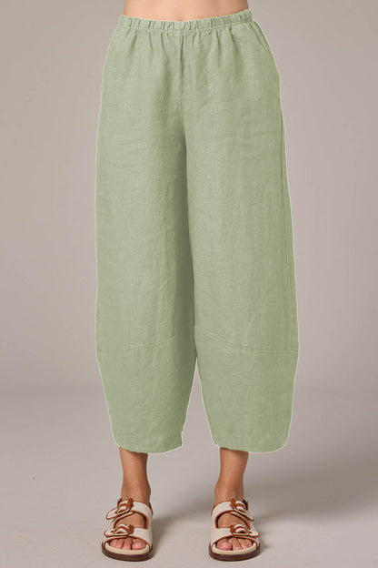 Lantern Solid Linen Pants