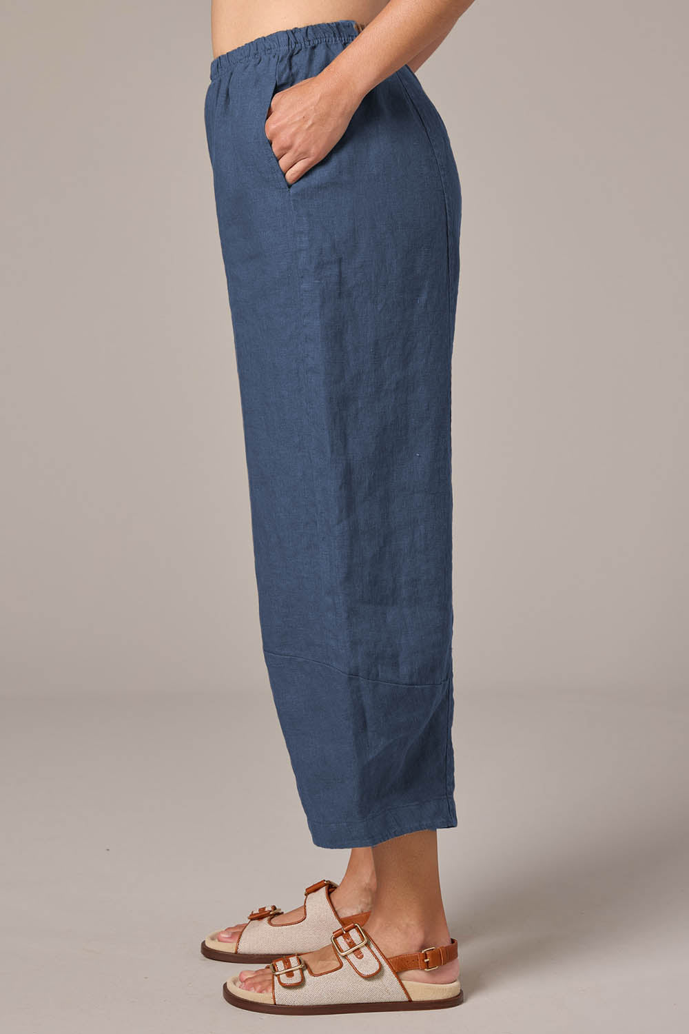 Lantern Solid Linen Pants