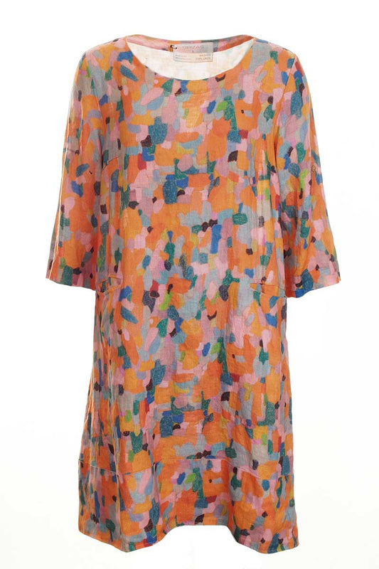 Grizas Linen 52293 Tunic Dress Orange