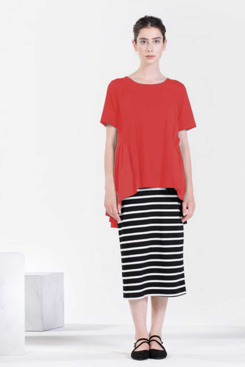 Neirami Gathered T-Shirt Arancia