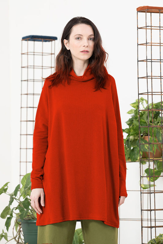 Neirami Maxi High Neck Shirt Coccio