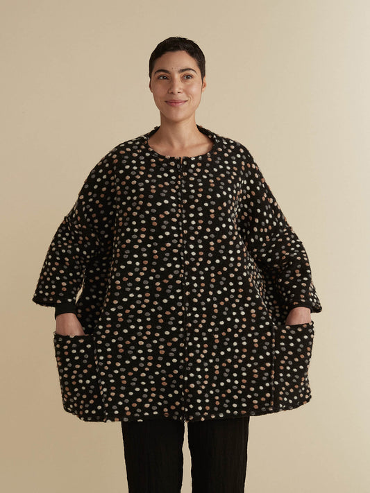 Pebbled Boiled Wool Zip Jacket