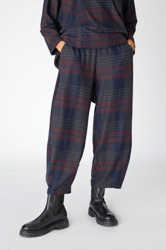 Sahara Brush Plaid Jersey Trousers