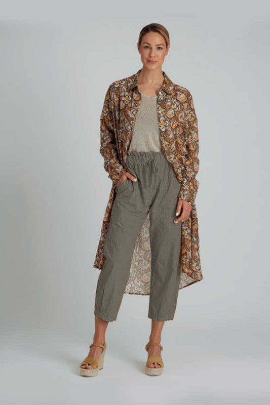 Yellow Label Paperbag Cotton Pants Olive