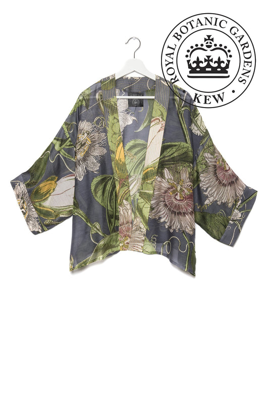 One Hundred Stars kew passion Flower Kimono Grey