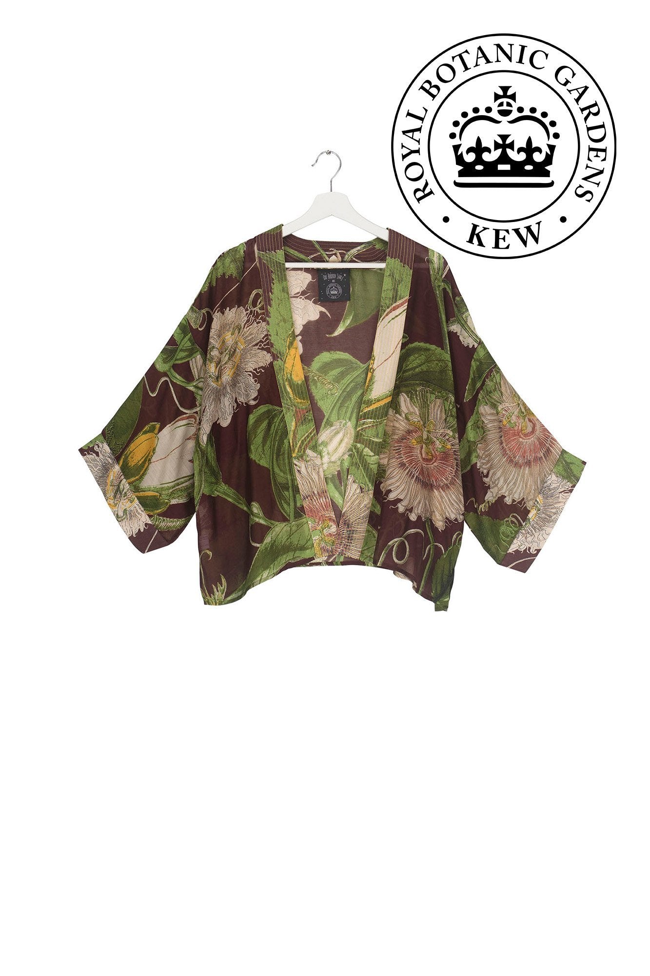 One Hundred Stars Kew Passion Flower Kimono Burgundy