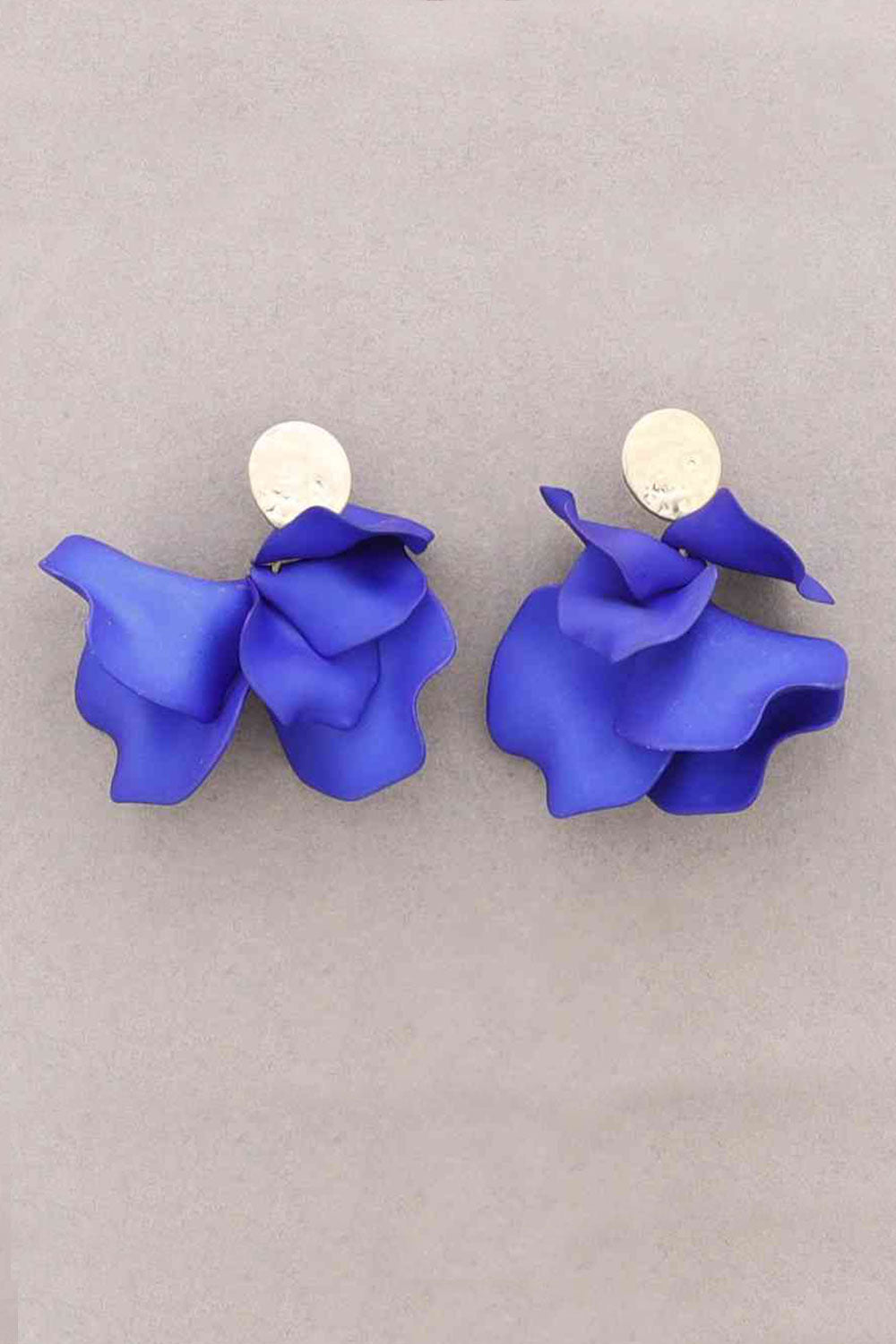 Sonata Resin Petal Pendant Earrings Electric Blue