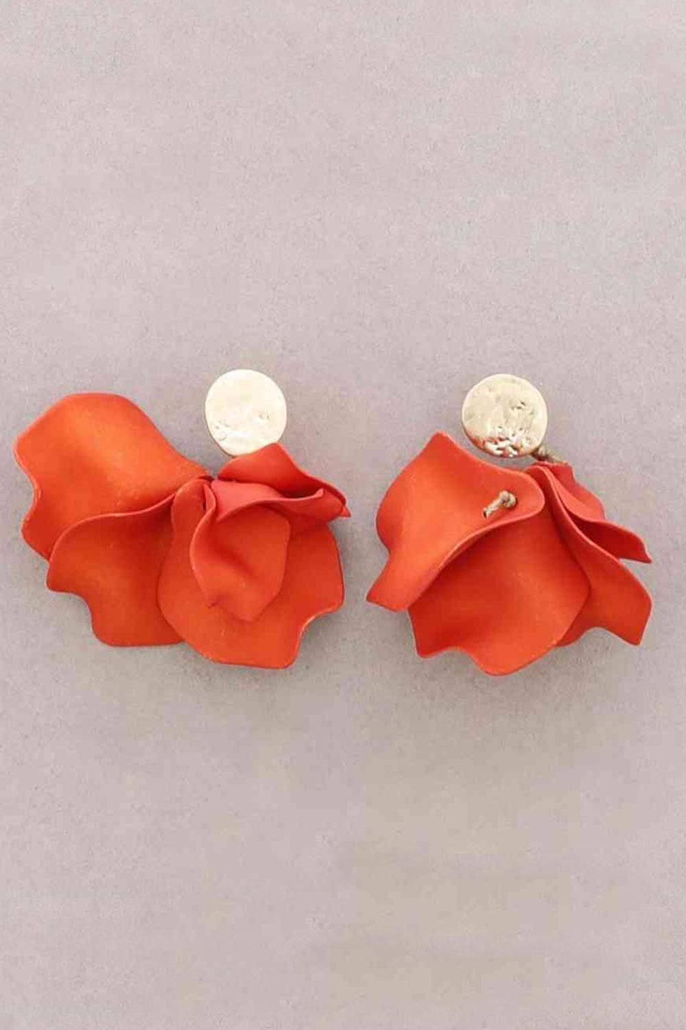 Sonata Resin Petal Pendant Earrings Orange