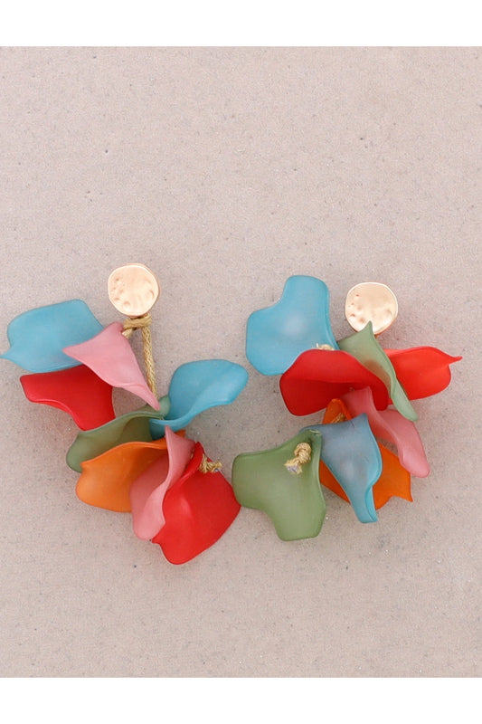 Resin Petal Drop Earrings