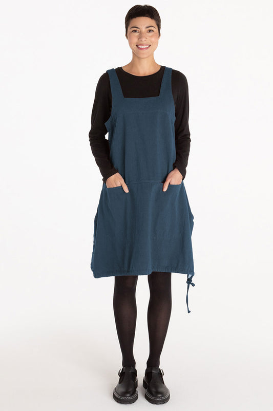 Cut Loose Autumn Twill Pinafore Inkjet Blue