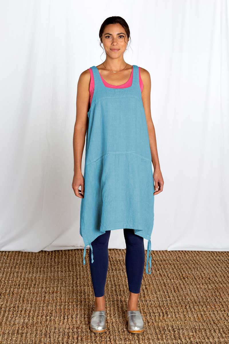 Cut Loose Solid Linen Pinafore Spa