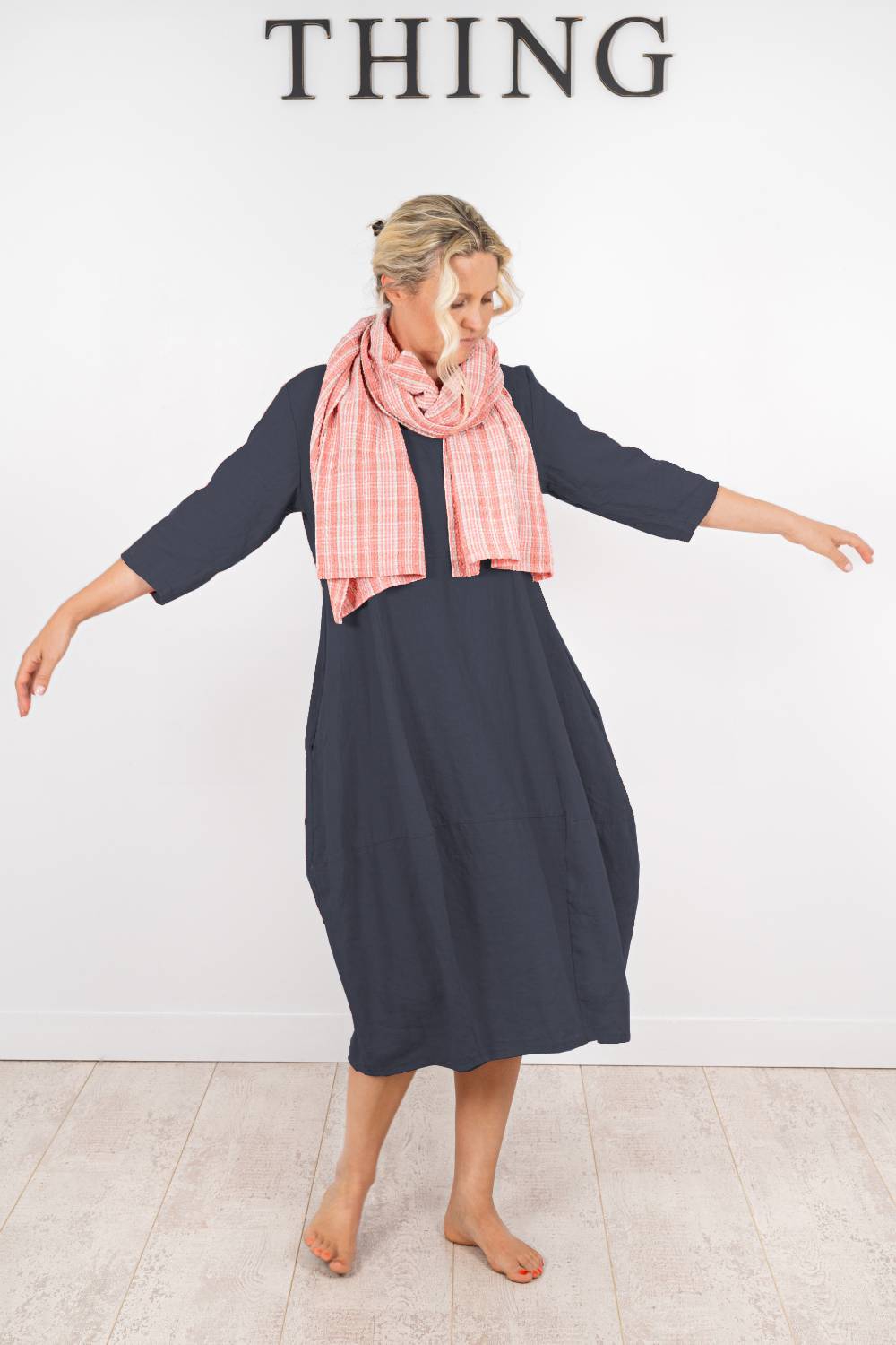 Linen Seamed 7149 Dress