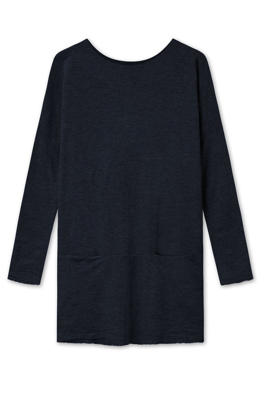 By Basics Loose Tunic With Pockets Blue Mood