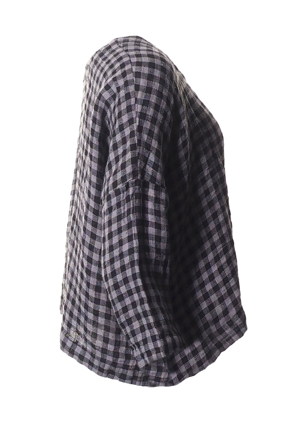 Grizas Woven Linen Plaid 7658 Jacket Purple 