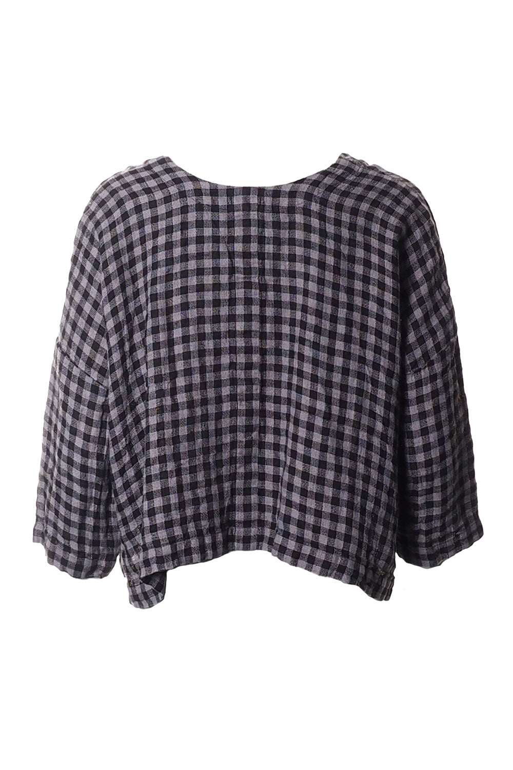 Grizas Woven Linen Plaid 7658 Jacket Purple 