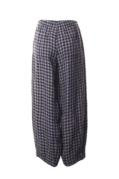 Grizas Woven Linen Plaid 73784 Trousers Purple 
