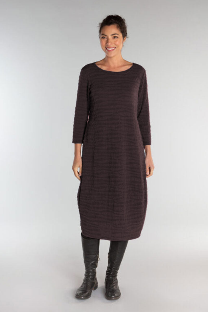 Cut Loose 3/4 Sleeve Textured Dress Plumeria Purple
