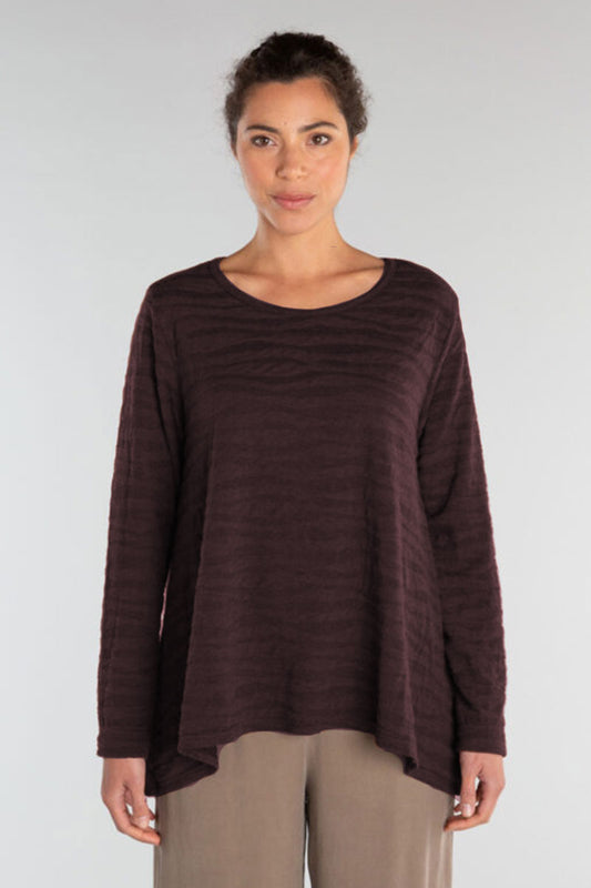 Cut Loose Easy Hi-Low Textured Top Plumeria Purple