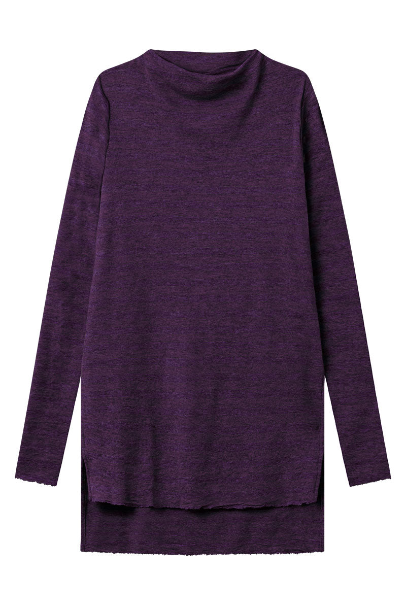 By Basics Blusbar High Neck Tunic Aubergine