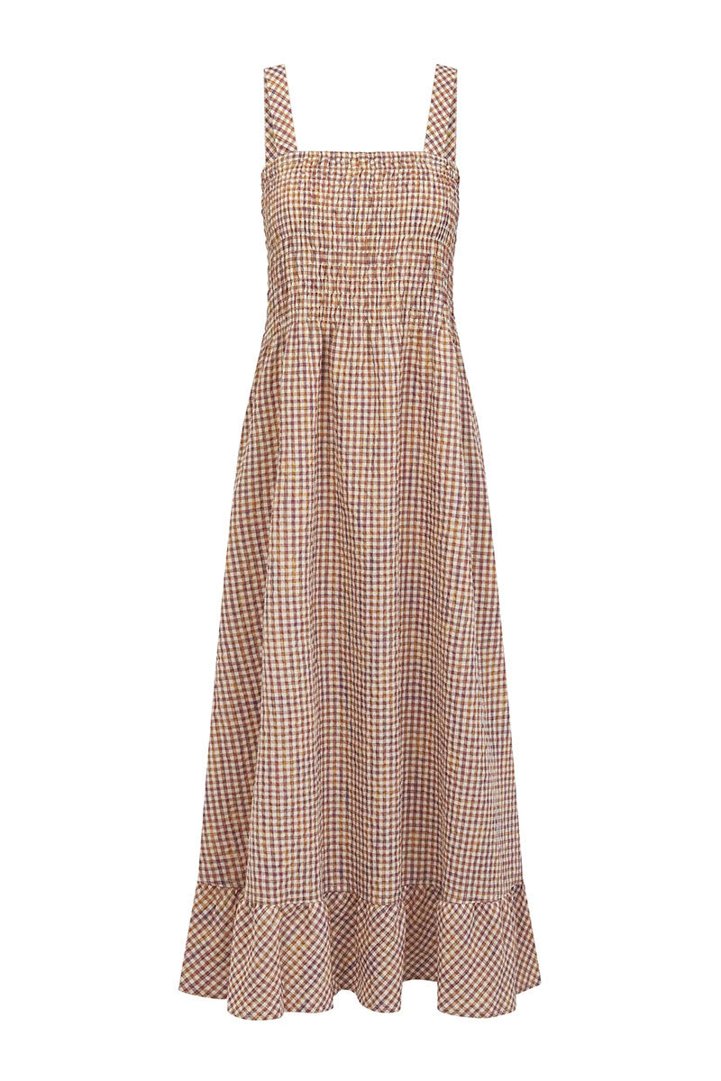 Komodo Hoya Dress Rainbow Check Red