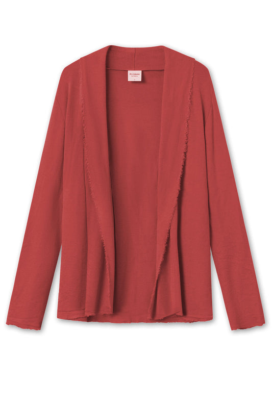 By Basics Raw Edge Cardigan Earth Red Red