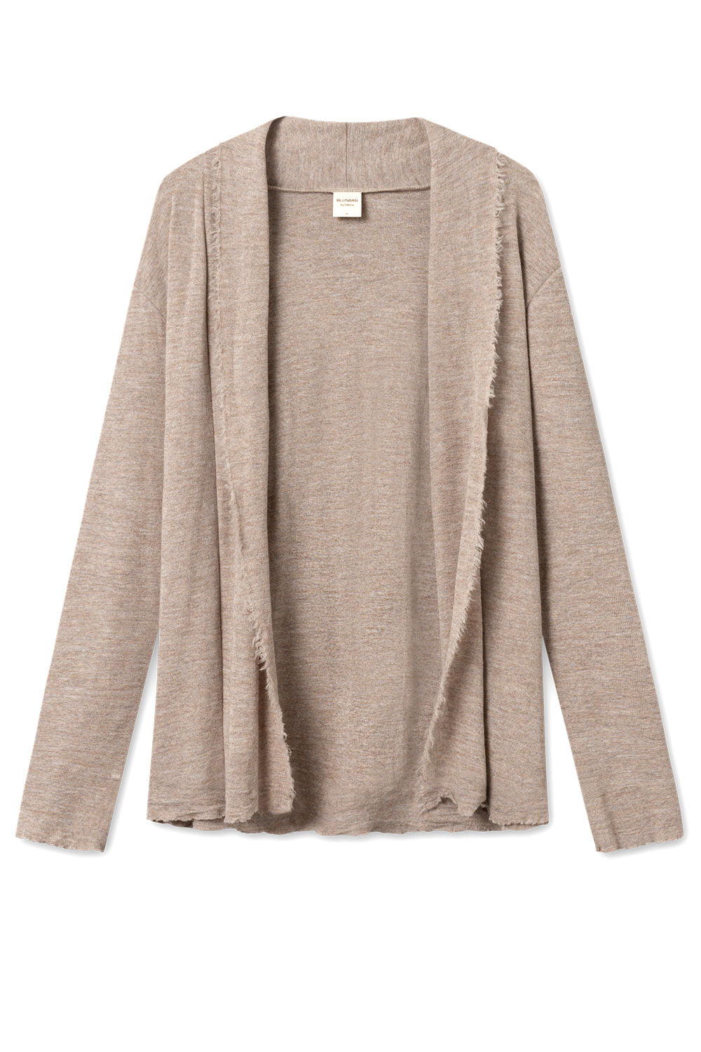 By Basics Raw Edge Cardigan Elephant Melange Grey