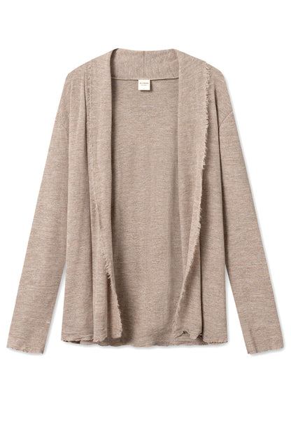 By Basics Raw Edge Cardigan Elephant Melange Grey