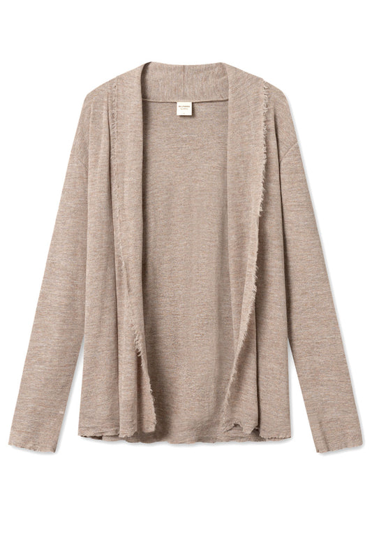 By Basics Raw Edge Cardigan Elephant Melange Grey