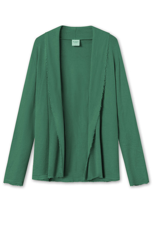 By Basics Raw Edge Cardigan Granite Green