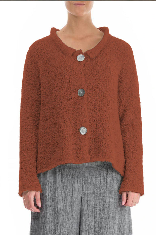 Grizas Melange Alpaca Wool 6668 Cardigan Red Green