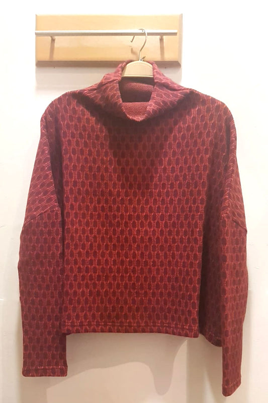 Neirami Maglia Boxy Crater Top Red