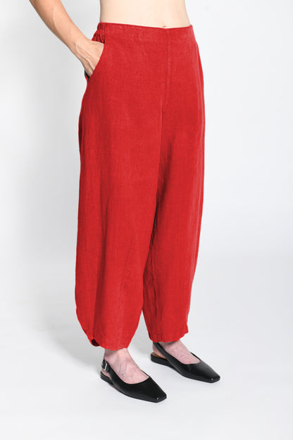 Linen Bubble Back Seam Trousers
