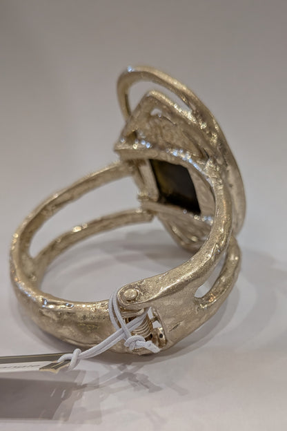 Large Resin Stone Hinged Bangle