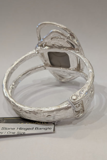 Large Resin Stone Hinged Bangle