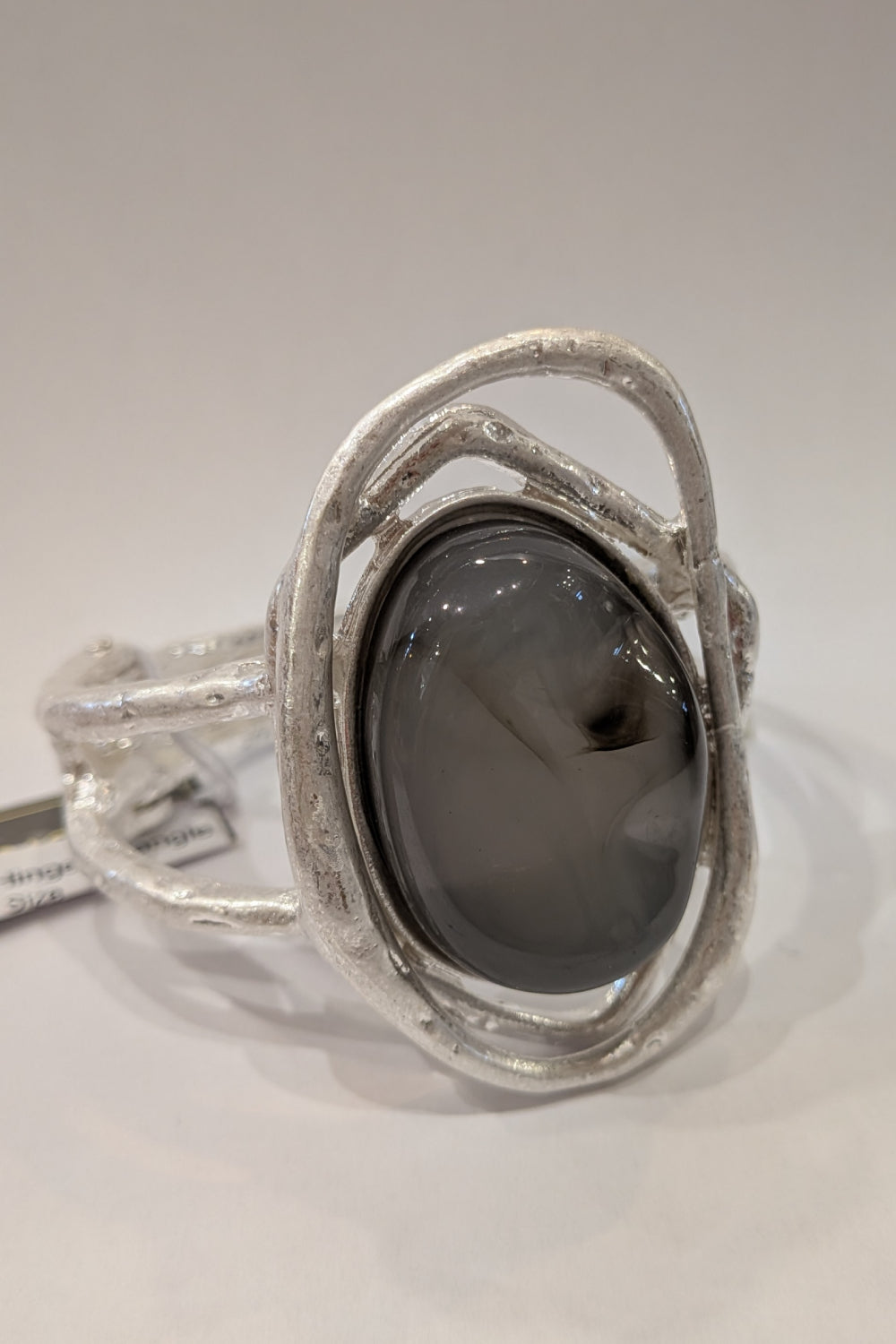 Large Resin Stone Hinged Bangle