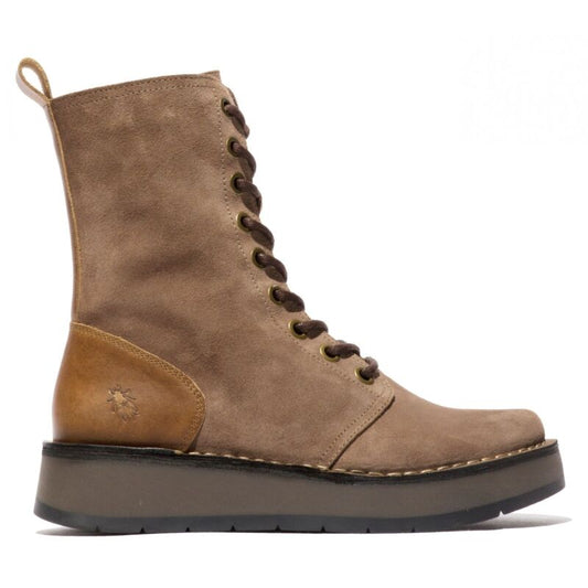 Fly London Rami Boot Camel Suede Brown