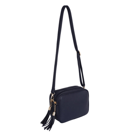 Kris-Ana Cross Body Double Zip Bag Navy