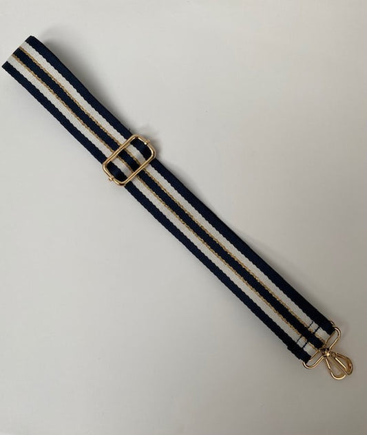 Kris-Ana Navy and Gold Bag Strap