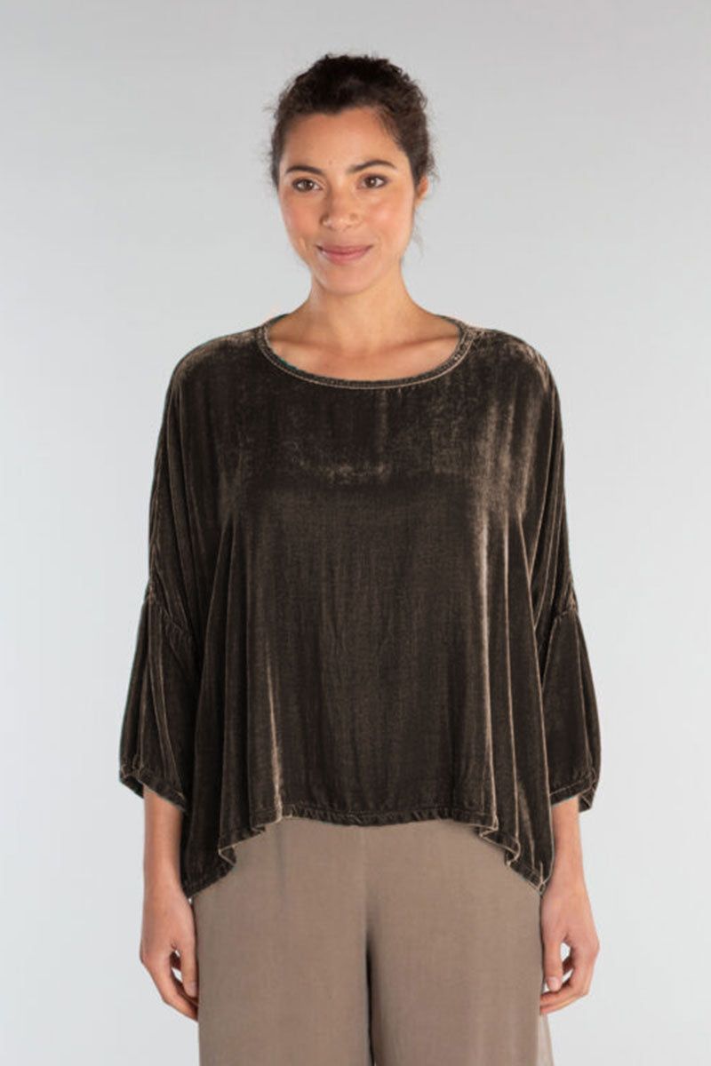 Cut Loose Velvet Crop Top Lava